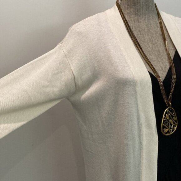 H&M Cream Long Open Cardigan Oversized - Picture 11 of 15